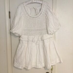 NWT White Crochet Knit Dress
